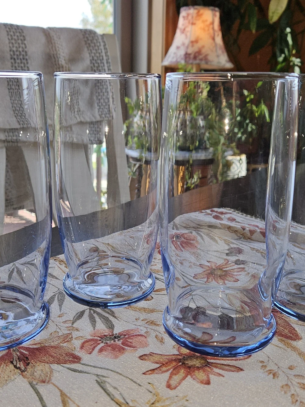 4 Vintage Libbey Misty Blue Prime Time Glass Tumblers
